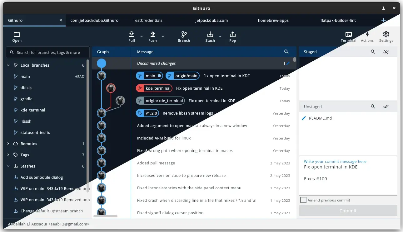 Gitnuro(开源免费多功能Git客户端)