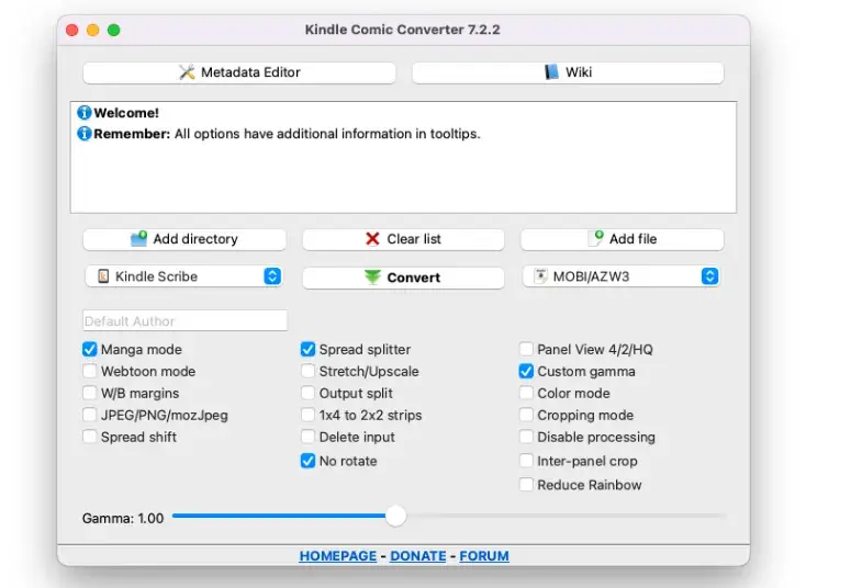 Kindle Comic Converter(开源免费漫画转电子书工具)