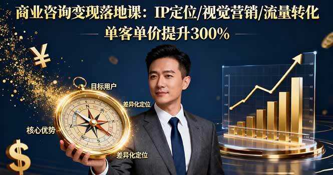 （16249期）商业咨询变现落地课：IP定位/视觉营销/流量转化，单客单价提升300%