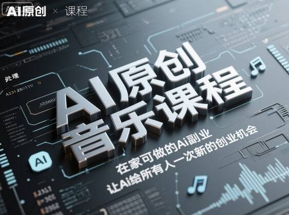 AI原创音乐课程，在家可做的Ai副业，让Ai给所有人一次新的创业机会