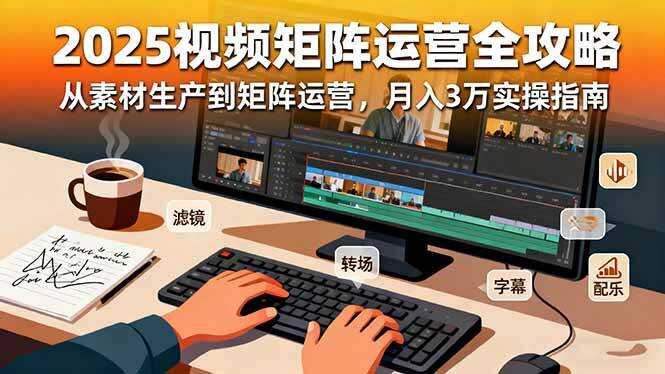 （16333期）2025短视频矩阵运营全攻略：从素材生产到矩阵运营，月入3万实操指南