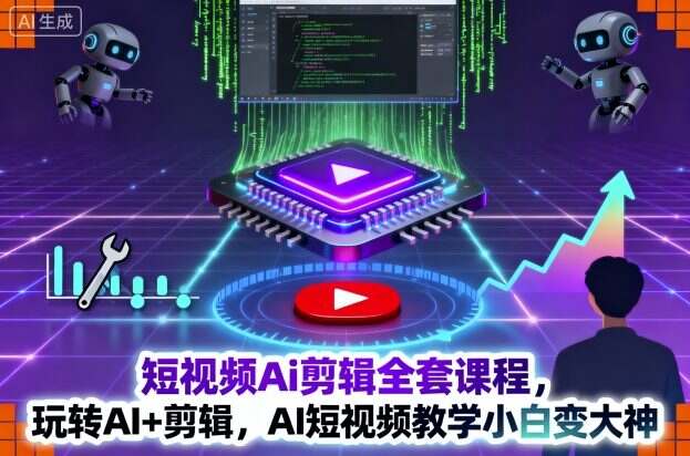 短视频Ai剪辑全套课程，玩转AI+剪辑，AI短视频教学小白变大神