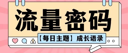 流量密码AI【每日主题】成长语录，抖音视频号可以轻松复制变现思路清晰