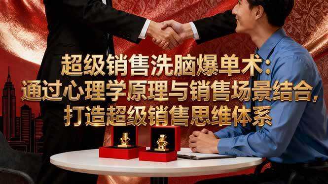 （16370期）超级销售洗脑爆单术：通过心理学原理与销售场景结合,打造超级销售思维体系