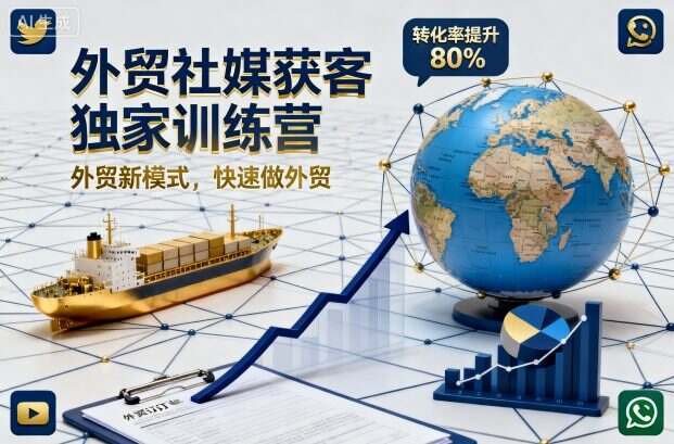 外贸社媒获客独家训练营，外贸新模式，快速做外贸（更新）