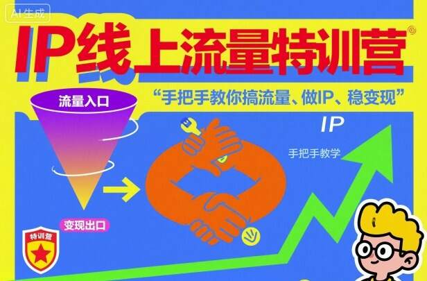 IP线上流量特训营，手把手教你搞流量、做IP、稳变现