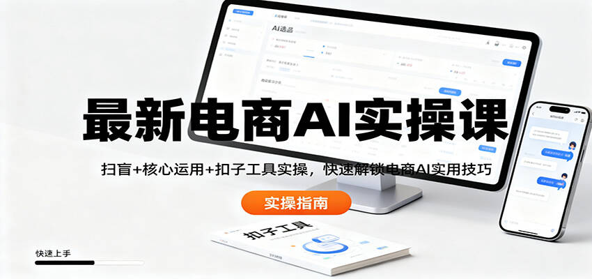 最新电商AI实操课：扫盲+核心运用+扣子工具实操，快速解锁电商AI实用技巧