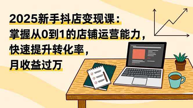 （16606期）2025新手抖店变现课：掌握从0到1的店铺运营能力，快速提升转化率,月收过万