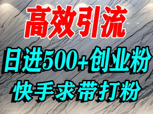 怎么打创业粉？快手求带视角精准引流创业粉，宝妈、学生群体日进500+精准流量