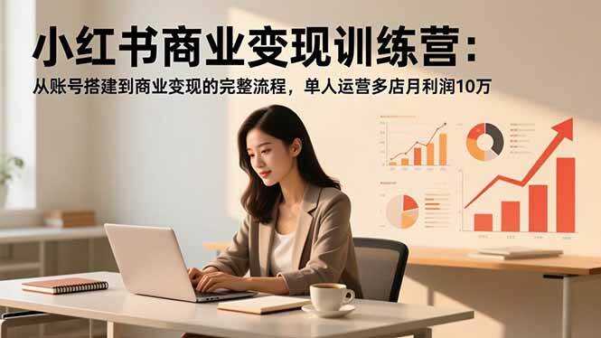（16698期）小红书商业变现训练营：从账号搭建到商业变现的完整流程，单人运营多店月利润10万