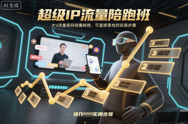 超级IP流量陪跑班，大V流量密码倾囊相授，可直接落地的实操步骤