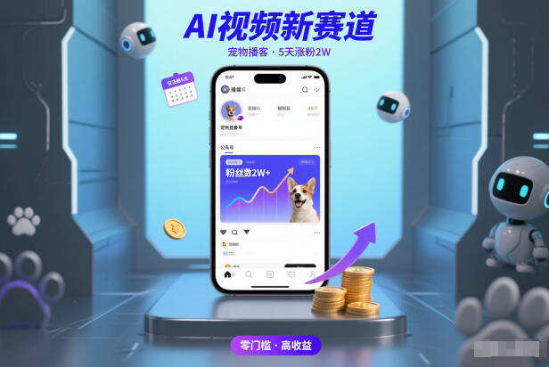 AI视频新赛道，宠物播客仅注册5天涨粉2W，收益非常可观