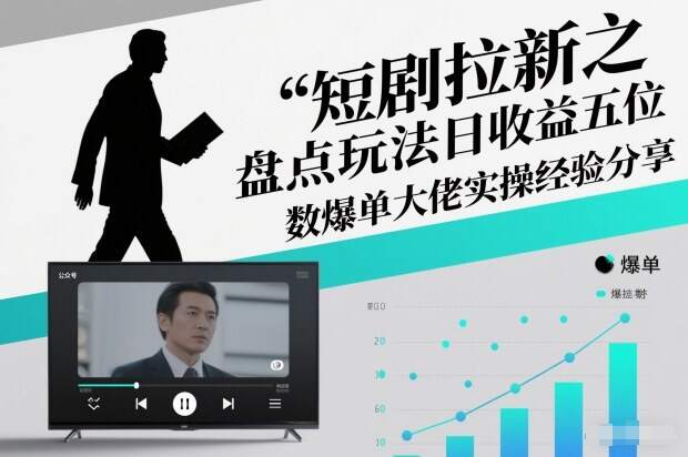 短剧拉新之盘点玩法日收益五位数爆单大佬实操经验分享 短剧拉新之盘点类简单粗暴的玩法全流程实操课，小白也能轻松做