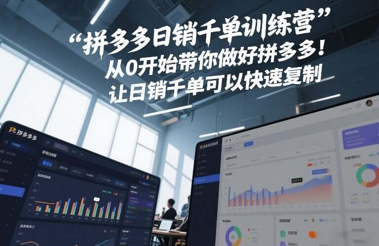 拼多多日销千单训练营，从0开始带你做好拼多多，让日销千单可以快速复制(更新26年1月)
