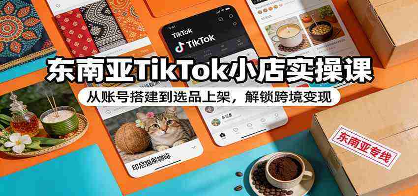 东南亚TikTok小店实操课：从账号搭建到选品上架，解锁跨境变现