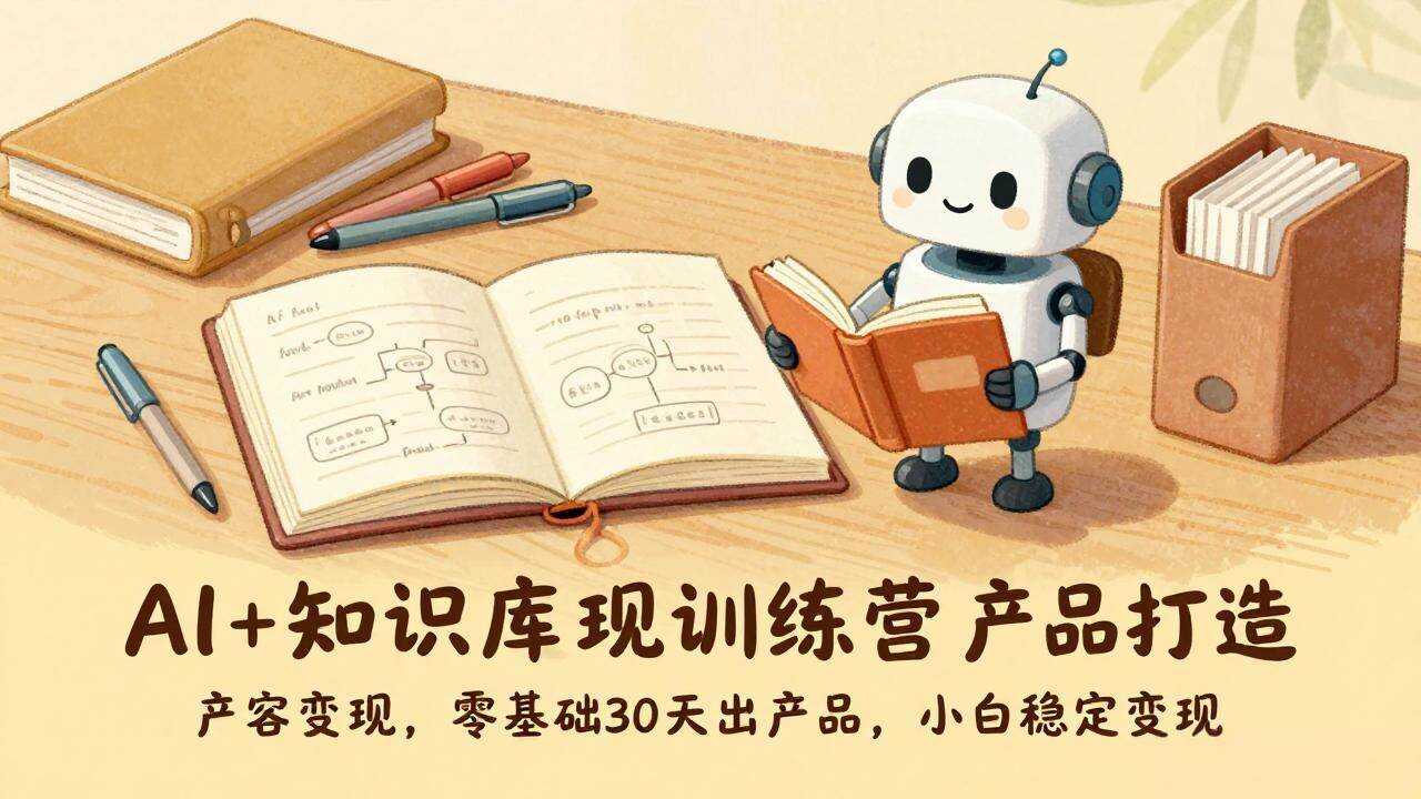 （17323期）AI+知识库变现训练营，产品打造、内容创作、全平台变现，零基础30天出产品，小白稳定变现